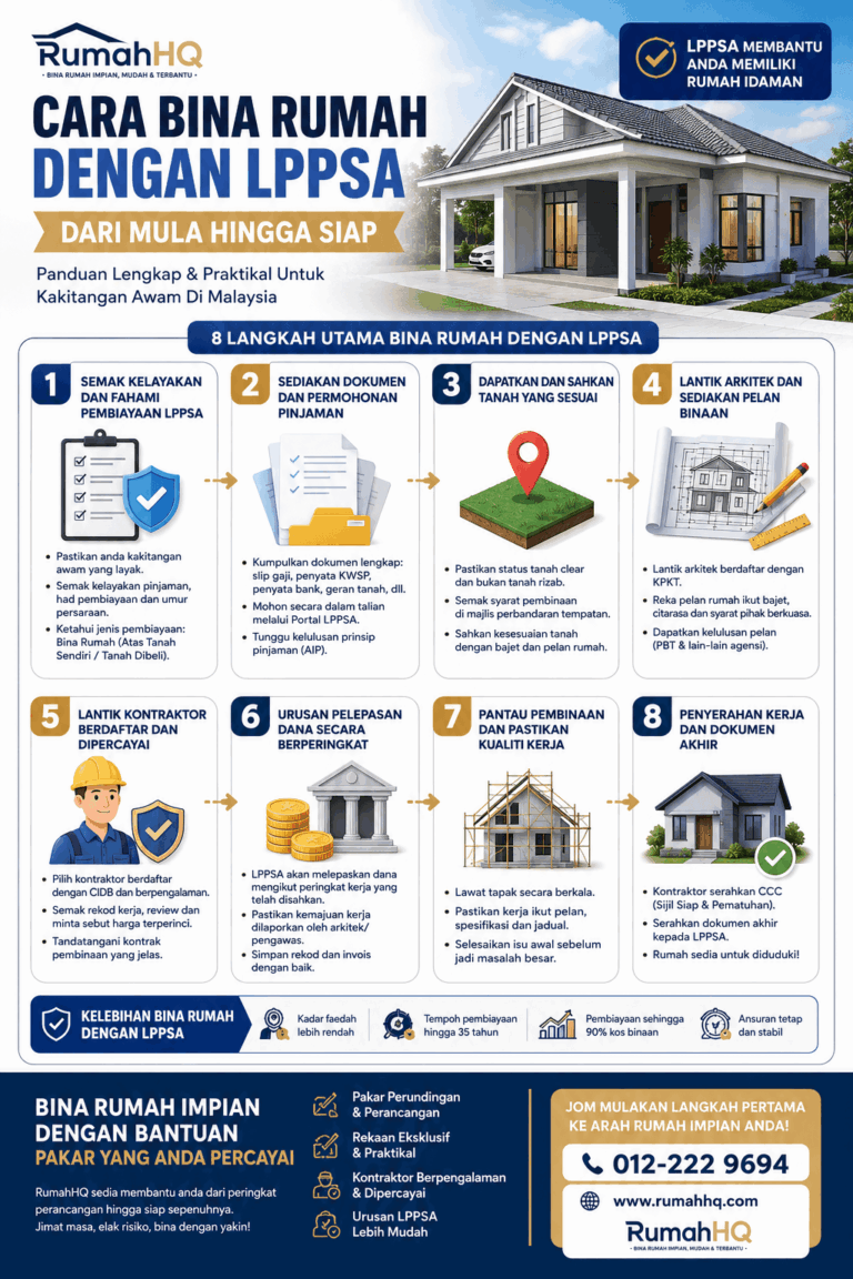 Cara Bina Rumah Dengan LPPSA Dari Mula Hingga Siap: 8 Langkah Wajib Penjawat Awam Elak Loan Lulus Tapi Rumah Tak Jalan! | RumahHQ 7 Cara Bina Rumah Dengan LPPSA Dari Mula Hingga Siap 8 Langkah Wajib Penjawat Awam Elak Loan Lulus Tap