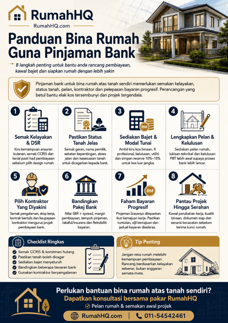 Panduan Bina Rumah Guna Pinjaman Bank 2026: 8 Langkah Lulus Pembiayaan, Elak Duit Tersekat & Siapkan Rumah Dengan Selamat | RumahHQ 6 Panduan Bina Rumah Guna Pinjaman Bank 2026 8 Langkah Lulus Pembiayaan Elak Duit Tersekat Siapkan Rum